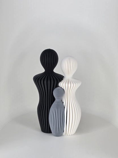 Verbinding - Gezin - Klein - Zwart/Wit - 13cm